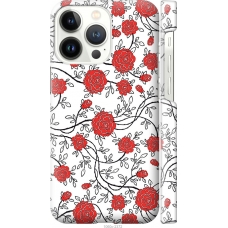 Чохол на iPhone 13 Pro Червоні троянди на білому фоні 1060m-2372
