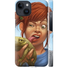 Чохол на iPhone 14 Рудоволоса дівчинка з жабою 4059m-2648