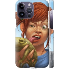 Чохол на iPhone 14 Pro Max Рудоволоса дівчинка з жабою 4059m-2667