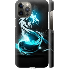 Чохол на iPhone 12 Pro Max Біло-блакитний вогненний дракон 113m-2054