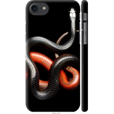 Чохол на iPhone 7 Червоно-чорна змія на чорному фоні 4063m-336