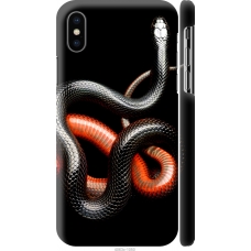Чохол на iPhone XS Червоно-чорна змія на чорному фоні 4063m-1583