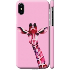 Чохол на iPhone X Рожева жирафа 4441m-1050