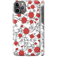 Чохол на iPhone 11 Pro Червоні троянди на білому фоні 1060m-1788