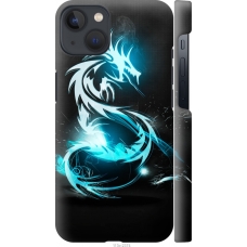 Чохол на iPhone 13 Біло-блакитний вогненний дракон 113m-2374