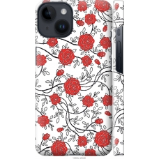Чохол на iPhone 14 Червоні троянди на білому фоні 1060m-2648