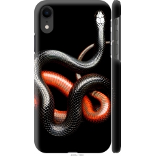 Чохол на iPhone XR Червоно-чорна змія на чорному фоні 4063m-1560