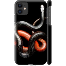 Чохол на iPhone 11 Червоно-чорна змія на чорному фоні 4063m-1722