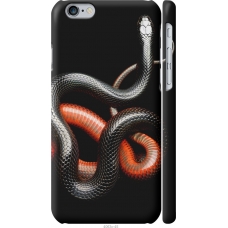 Чохол на iPhone 6s Червоно-чорна змія на чорному фоні 4063m-90
