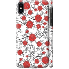 Чохол на iPhone XS Max Червоні троянди на білому фоні 1060m-1557