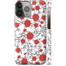 Чохол на iPhone 13 Pro Max Червоні троянди на білому фоні 1060m-2371