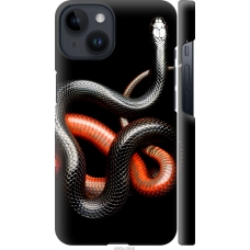 Чохол на iPhone 14 Червоно-чорна змія на чорному фоні 4063m-2648