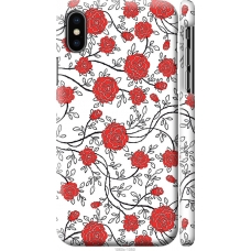 Чохол на iPhone XS Червоні троянди на білому фоні 1060m-1583