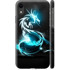Чохол на iPhone XR Біло-блакитний вогненний дракон 113m-1560