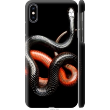 Чохол на iPhone XS Max Червоно-чорна змія на чорному фоні 4063m-1557