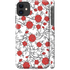 Чохол на iPhone 11 Червоні троянди на білому фоні 1060m-1722