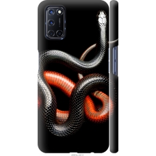 Чохол на Oppo A72 Червоно-чорна змія на чорному фоні 4063m-2011