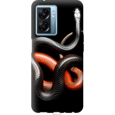 Чохол на Oppo A77 5G Червоно-чорна змія на чорному фоні 4063u-1377