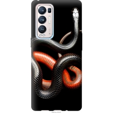 Чохол на Oppo Reno5 Pro Plus Червоно-чорна змія на чорному фоні 4063u-2243