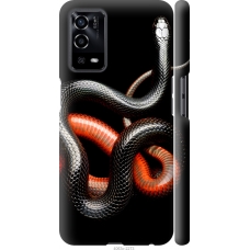 Чохол на Oppo A55 Червоно-чорна змія на чорному фоні 4063m-2273
