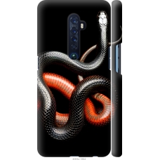 Чохол на Oppo Reno 2 Червоно-чорна змія на чорному фоні 4063m-1864