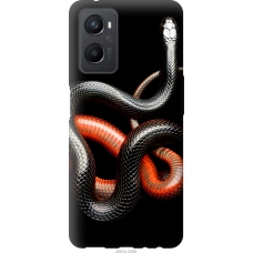 Чохол на Oppo A96 Червоно-чорна змія на чорному фоні 4063u-2598
