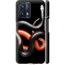 Чохол на Realme 9 Pro Plus Червоно-чорна змія на чорному фоні 4063m-2596