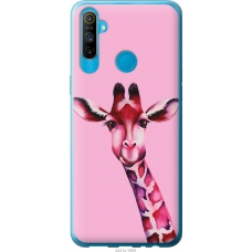 Чохол на Realme C3 Рожева жирафа 4441u-1889