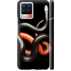 Чохол на Realme 8 Червоно-чорна змія на чорному фоні 4063m-2303
