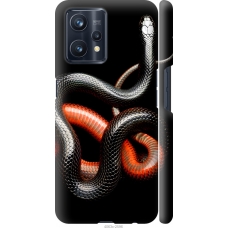 Чохол на Realme 9 Червоно-чорна змія на чорному фоні 4063m-2866