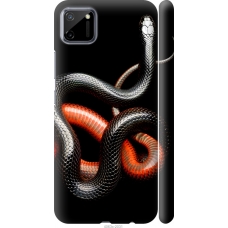 Чохол на Realme C11 2020 Червоно-чорна змія на чорному фоні 4063m-2031