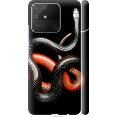 Чохол на Realme Narzo 50A Червоно-чорна змія на чорному фоні 4063m-2514