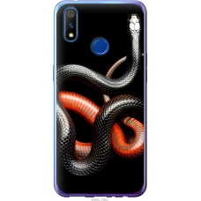 Чохол на Realme X Lite Червоно-чорна змія на чорному фоні 4063u-2030