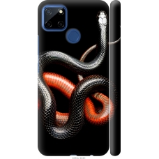 Чохол на Realme C12 Червоно-чорна змія на чорному фоні 4063m-2240