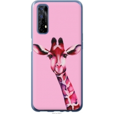 Чохол на Realme 7 Рожева жирафа 4441u-2081