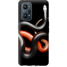 Чохол на Realme GT Neo 2 Червоно-чорна змія на чорному фоні 4063u-2489