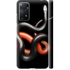 Чохол на Xiaomi Redmi Note 11 Pro Червоно-чорна змія на чорному фоні 4063m-2512