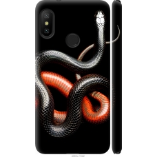 Чохол на Xiaomi Mi A2 Lite Червоно-чорна змія на чорному фоні 4063m-1522