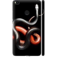 Чохол на Xiaomi Mi Max 2 Червоно-чорна змія на чорному фоні 4063m-994