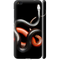 Чохол на Xiaomi Mi5c Червоно-чорна змія на чорному фоні 4063m-820