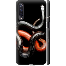 Чохол на Xiaomi Mi9 Червоно-чорна змія на чорному фоні 4063m-1648