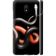 Чохол на Xiaomi Redmi 8A Червоно-чорна змія на чорному фоні 4063m-1794