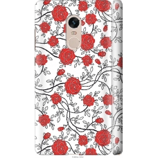 Чохол на Xiaomi Redmi Note 4 Червоні троянди на білому фоні 1060m-352