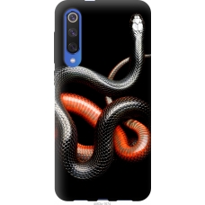 Чохол на Xiaomi Mi 9 SE Червоно-чорна змія на чорному фоні 4063u-1674