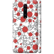 Чохол на Xiaomi Redmi K20 Червоні троянди на білому фоні 1060m-1817
