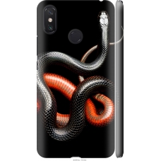 Чохол на Xiaomi Mi Max 3 Червоно-чорна змія на чорному фоні 4063m-1534