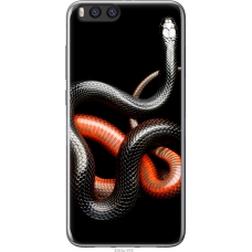 Чохол на Xiaomi Mi Note 3 Червоно-чорна змія на чорному фоні 4063u-978