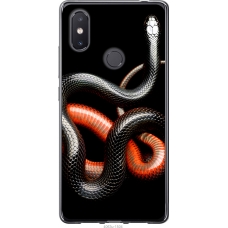 Чохол на Xiaomi Mi8 SE Червоно-чорна змія на чорному фоні 4063u-1504