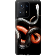 Чохол на Xiaomi Mix 4 Червоно-чорна змія на чорному фоні 4063u-2475