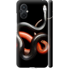 Чохол на Xiaomi Poco M5 Червоно-чорна змія на чорному фоні 4063m-2767